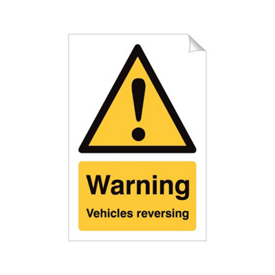 Mehr Warning Vehicles Reversing 240 X 360mm Sticker Qty 1 from B&Q