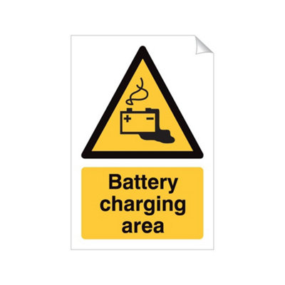 B&Q -  Battery Charging Area 240 X 360mm Sticker Qty 1