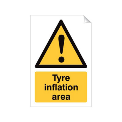 B&Q -  Tyre Inflation Area 240 X 360mm Sticker Qty 1
