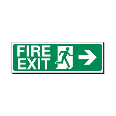 Mehr Right ArrowFire Exit 120 X 360mm Sign Qty 1 from B&Q