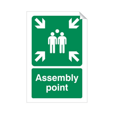 Mehr Assembly Point 240 X 360mm Sticker Qty 1 from B&Q