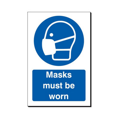 B&Q -  Masmust Be Worn 240 X 360mm Sign Qty 1