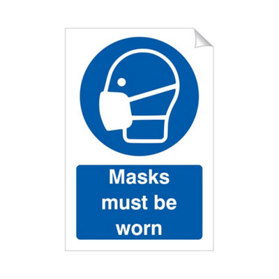 B&Q -  Masmust Be Worn 240 X 360mm Sticker Qty 1