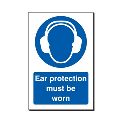 B&Q -  Ear Protection Must Be Worn 240 X 360mm Sign Qty 1