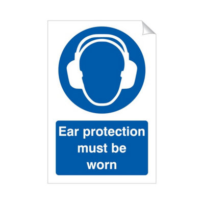 B&Q -  Ear Protection Must Be Worn 240 X 360mm Sticker Qty 1