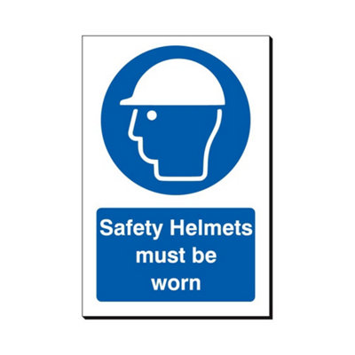 B&Q -  Safety Helmets Must Be Worn 240 X 360mm Sign Qty 1