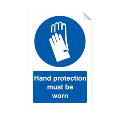 B&Q -  Hand Protection Must Be Worn 240 X 360mm Sticker Qty 1
