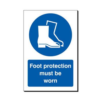 B&Q -  Foot Protection Must Be Worn 240 X 360mm Sign Qty 1