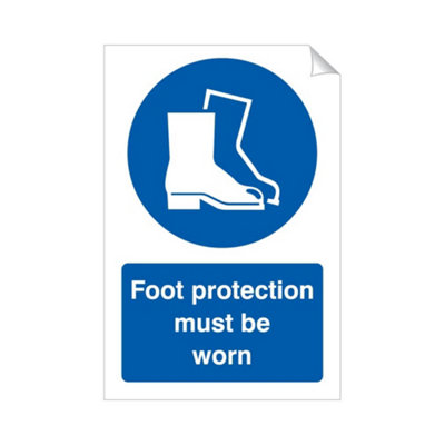 B&Q -  Foot Protection Must Be Worn 240 X 360mm Sticker Qty 1
