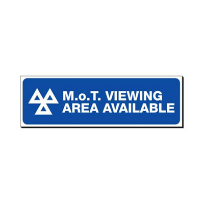 Mehr Mot Viewing Area Available 150 X 480mm Sign Qty 1 from B&Q