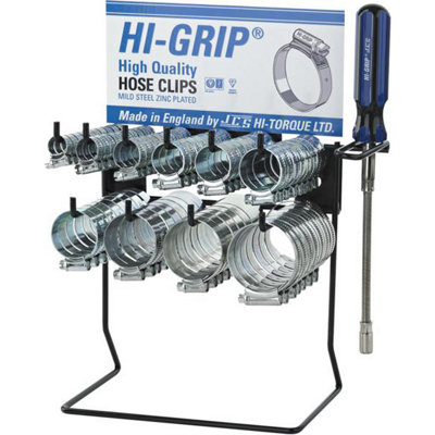 Mehr Hose Clip Dispenser With 100 Mild Steel Zinc Plated Clips 12.5mm Band Width Kite Marked Qty 1 from B&Q