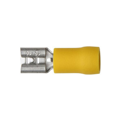 Mehr Terminals Yellow Push-On Fem 6.3mm Pack Of 100 from B&Q