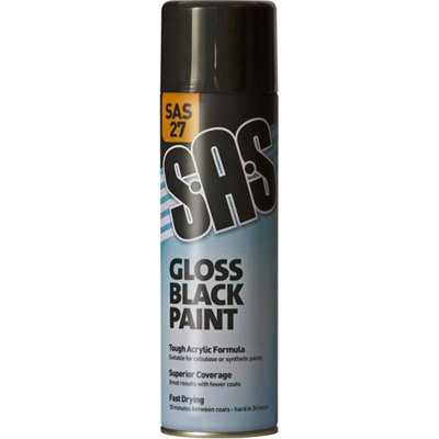 Mehr Gloss Black Paint 500Ml Sas27 Pack Of 6 Sas from B&Q