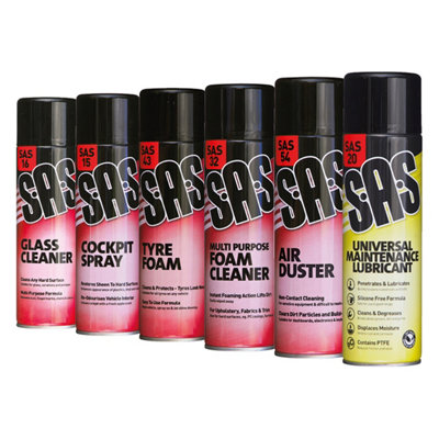 Mehr Valeting Pack 6 X 500Ml Glass Cockpit Tyre Foam Multi Purpose Lubricant Qty Set Of 6 from B&Q