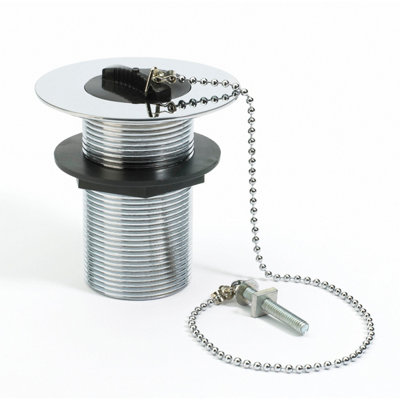 Embrass Peerless 201397 1-1/2Inch London Solid Sink Waste Poly Plug Chain & Stay Chrome Plated from B&Q
