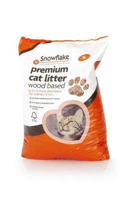  - Snowflake Premium Wood Based Cat Litter 15 Litre