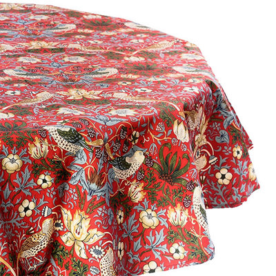 William Morris Strawberry Thief Red 132 X 228Cm Acrylic/pvc Tablecloth from B&Q