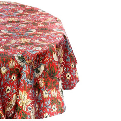 B&Q -  Red Strawberry Acrylic Circle Tablecloth 132Cm