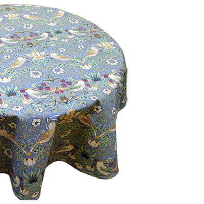 B&Q -  Blue Strawberry Acrylic Circle Tablecloth 132Cm