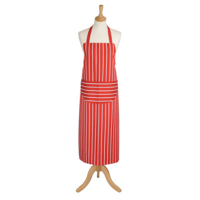 Dexam Butcher's Stripe Apron LongRed from B&Q