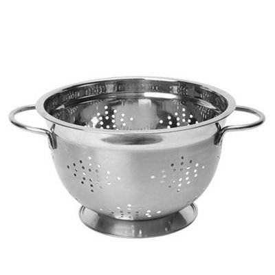 B&Q -  22Cm Stainless Steel Footed Colander