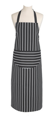 Dexam Butcher's Stripe Apron LongSlate Grey from B&Q