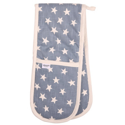 Dexam Organic Blue  Star Double Oven Gloves from B&Q
