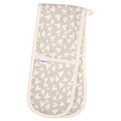 Dexam Organic Heart Double Oven Gloves Grey