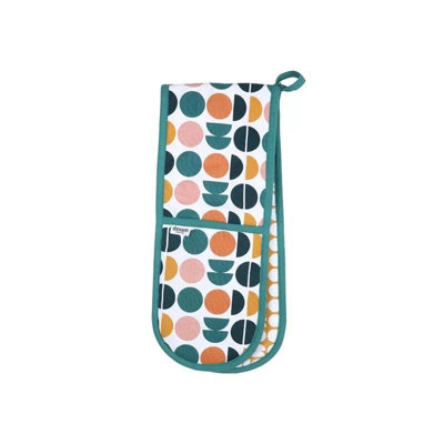 Dexam Retro Spot Teal Double Oven Gloves from B&Q