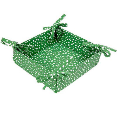 Dexam Sintra Recycled Cotton Spotted Bread Basket Green from B&Q