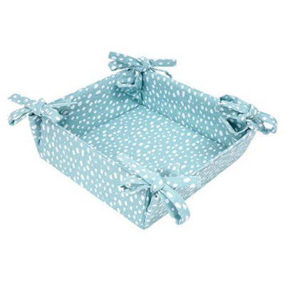 Dexam Sintra Recycled Cotton Spotted Bread Basket Duck Egg from B&Q