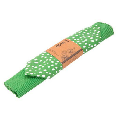 Dexam Sintra Recycled Cotton Spotted Napkin And Placemat Set Green from B&Q