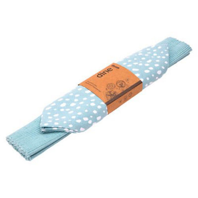 Dexam Sintra Recycled Cotton Spotted Napkin And Placemat Set Duck Egg from B&Q