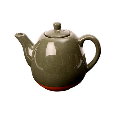 B&Q -  Sintra Glazed Terracotta 800Ml Teapot Olive