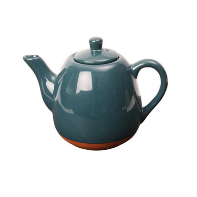 B&Q -  Sintra Glazed Terracotta 800Ml Teapot Ink Blue