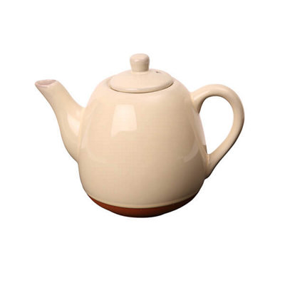 B&Q -  Sintra Glazed Terracotta 800Ml Teapot Stone