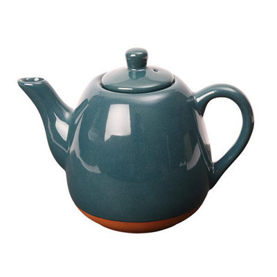 B&Q -  Sintra Glazed Terracotta 1200Ml Teapot Ink Blue