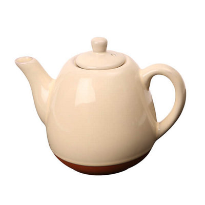 B&Q -  Sintra Glazed Terracotta 1200Ml Teapot Stone