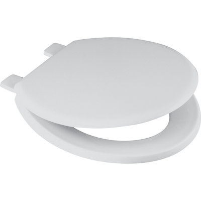 Wirquin Emerald Toilet Seat. WhiteBottom FixPlastic Hinge from B&Q