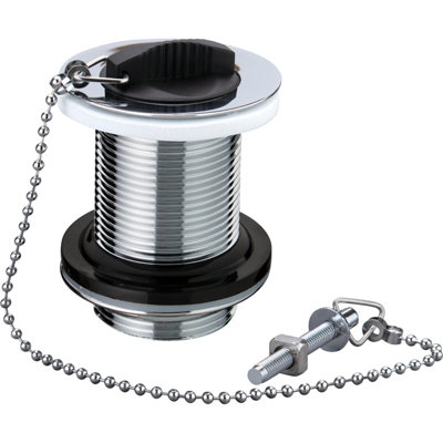 Wirquin Macdee Plastic Plug & Chain Basin Brass WasteUnslotted 3012060 30120603 from B&Q