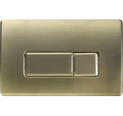 FixTheBog Dimwokg3 Wirquin Caspia Dual Flush Push Plate Brushed Brass (50120772) 212 X 142 mm Pneumatic from B&Q