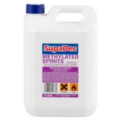 Supadec Methylated Spirit 5LMulti Purpose Fuel & Cleaning Solution Spirit For Domestic & Outdoor Use from B&Q