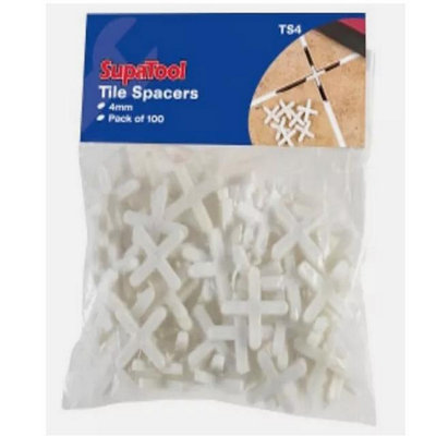 Supatool Tile Spacers 4mmPack Of 100Precision Tile Alignment For Professional FinishesDurable & Easy To Use Tile Spacers from B&Q