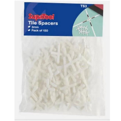 Supatool Tile Spacers 3mmPack Of 150Precision Tile Alignment For Professional FinishesDurable & Easy To Use Tile Spacers from B&Q