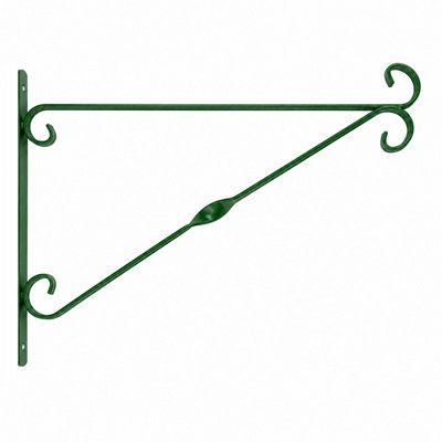 B&Q -  14 Inch Hanging Basket Bracket Green Steel Bracket For Baskets Feeders Lanterns