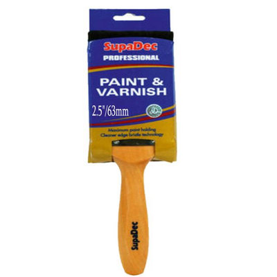 Supadec Professional Paint & Varnish Brush 2.5 Inch63mmMaximum Paint HoldingBeaver Tail HandleTrade Quality Bristles from B&Q