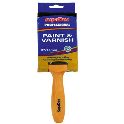 Supadec Professional Paint & Varnish Brush 3 Inch75mmMaximum Paint HoldingBeaver Tail HandleTrade Quality Bristles from B&Q