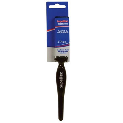 Supadec Paint & Varnish Brush 3 Inch75mmDurable Blend BristlesVarnished HandleIdeal For Garage Doors & Large Surfaces from B&Q