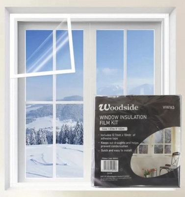 Woodside Window Insulation Film Kit Clear Shrink Winter Draught Excluder 1.57M X 1.82M from B&Q
