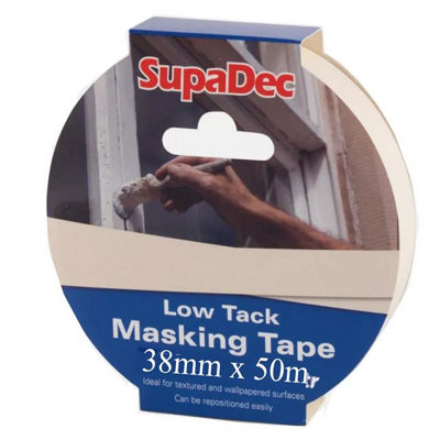 Supadec Low Tack Masking Tape 38mm X 50MRepositionable Painters TapePremium Masking Tape For Delicate & Textured Surfaces from B&Q